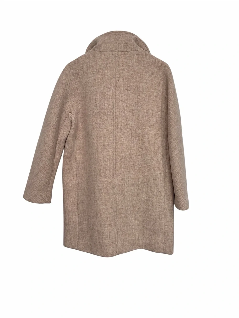 J. Crew Villa Coat women’s Italian Stadium cloth funnel neck in Taupe